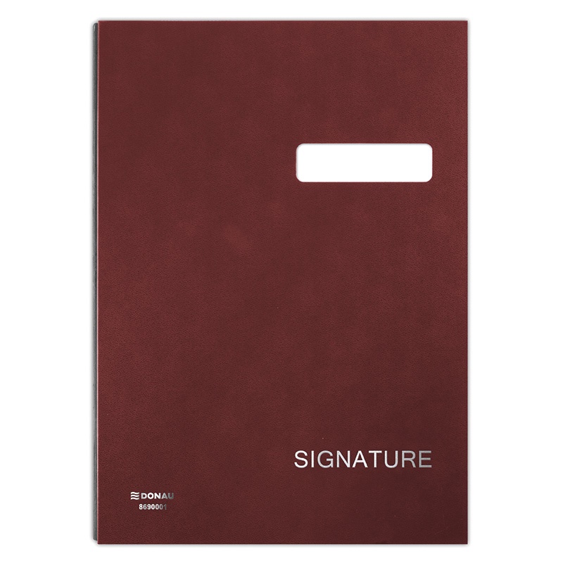 Signature Book DONAU, cardboard/PP, A4, 450gsm, 20 compartments, claret