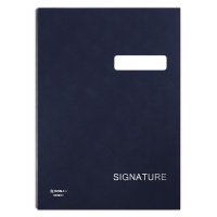 Signature Book DONAU, cardboard/PP, A4, 450gsm, 20 compartments, navy blue