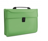 Two-compartment Briefcase DONAU, PP, A4, with handle, transparent green