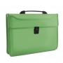 Two-compartment Briefcase PP A4 with handle transparent green