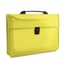 Two-compartment Briefcase DONAU, PP, A4, with handle, transparent yellow
