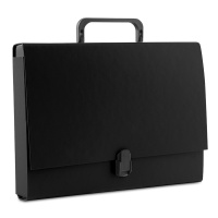 File Box PP A4/5cm with handle and clip lock black