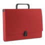 File Box PP A4/5cm with handle and clip lock red