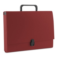 File Box PP A4/5cm with handle and clip lock claret