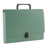 Teczka-pudełko PP A4/5cm z rączką i zamkiem zielona, Teczki przestrzenne, Archiwizacja dokumentów
