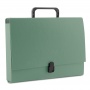 File Box PP A4/5cm with handle and clip lock green