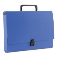 File Box PP A4/5cm with handle and clip lock blue
