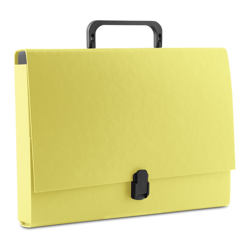 File Box PP A4/5cm with handle and clip lock yellow