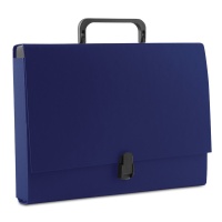 File Box PP A4/5cm with handle and clip lock navy blue