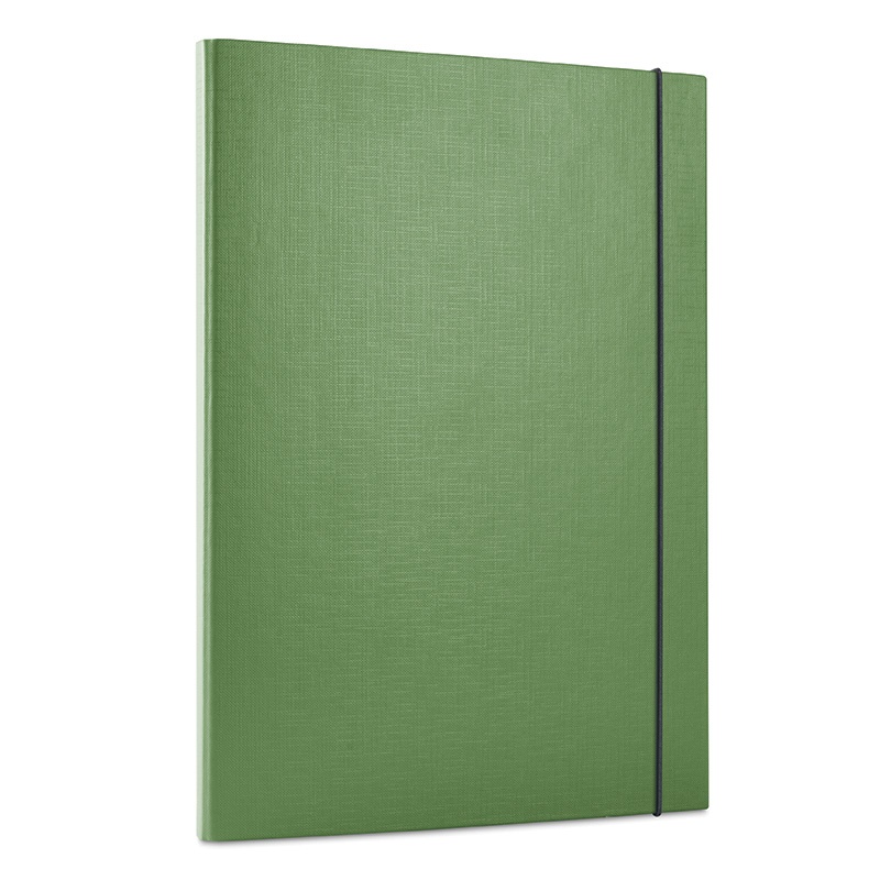 Elasticated File PP A4/15 3 flaps green