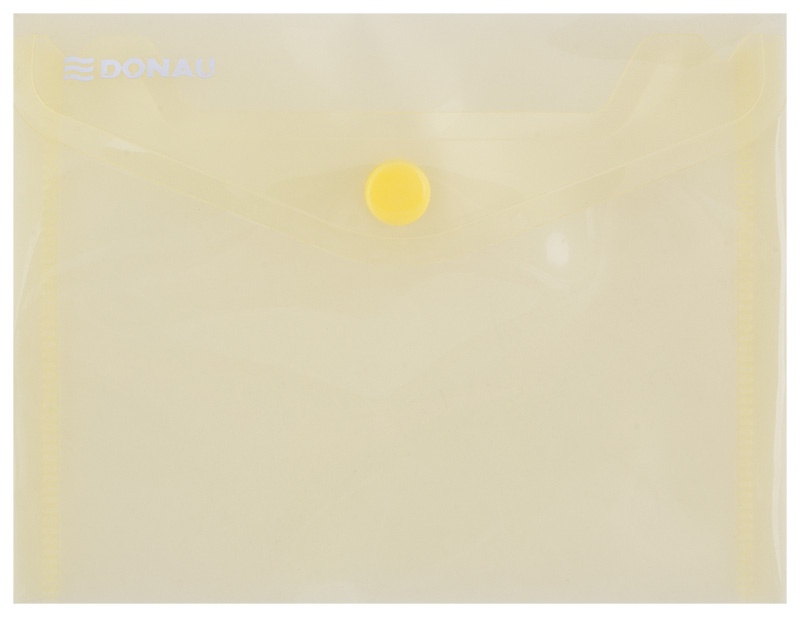 Envelope Wallet DONAU press stud, PP, A6, 180 micron, yellow