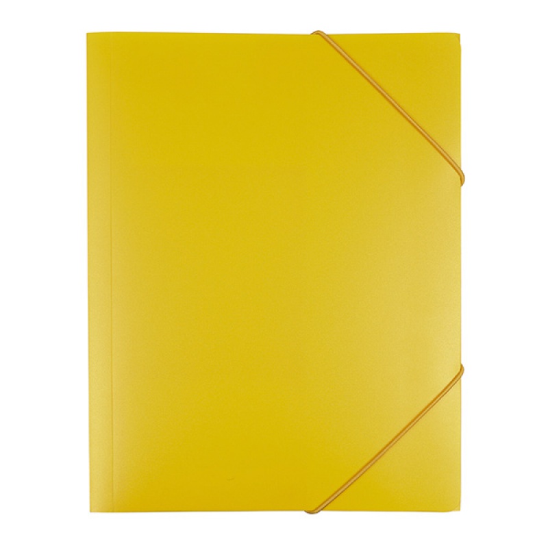 Folder with elastic band, PP, A4, yellow