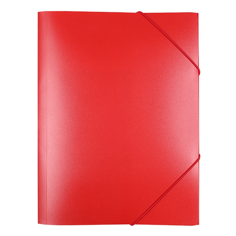 Folder with elastic band, PP, A4, red