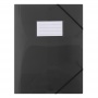 Elasticated File PP A4 480 micron 3 flaps transparent black
