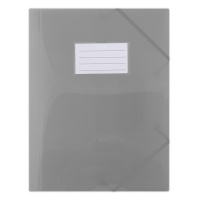 Elasticated File DONAU, PP, A4, 480 micron, 3 flaps, transparent smoky