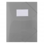 Elasticated File PP A4 480 micron 3 flaps transparent smoky