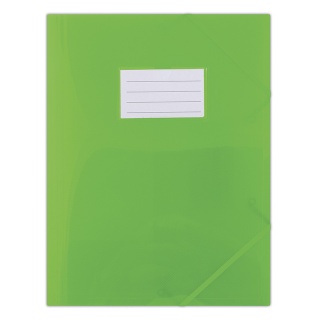 Teczka z gumką DONAU, PP, A4, 480mikr., 3-skrz., półtransparentna zielona, Teczki płaskie, Archiwizacja dokumentów