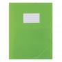 Elasticated File PP A4 480 micron 3 flaps transparent green