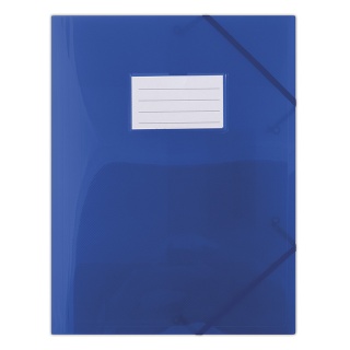 Teczka z gumką DONAU, PP, A4, 480mikr., 3-skrz., półtransparentna niebieska, Teczki płaskie, Archiwizacja dokumentów