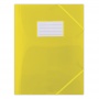 Teczka z gumką DONAU,  PP,  A4,  480mikr.,  3-skrz.,  transparentna żółta