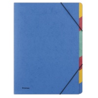 Elasticated File DONAU, pressed board, A4, 7 dividers, blue
