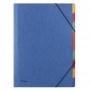 Elasticated File DONAU, pressed board, A4, 9 dividers, blue