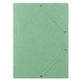 Elasticated File pressed board A4 390gsm 3 flaps green