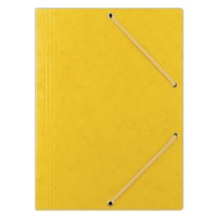 Elasticated File DONAU, pressed board, A4, 390gsm, 3 flaps, yellow