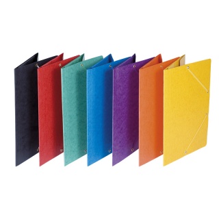 Teczka z gumką DONAU, preszpan, A4, 390gsm, 3-skrz., żółta, Teczki płaskie, Archiwizacja dokumentów
