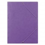 Elasticated File pressed board A4 390gsm 3 flaps purple