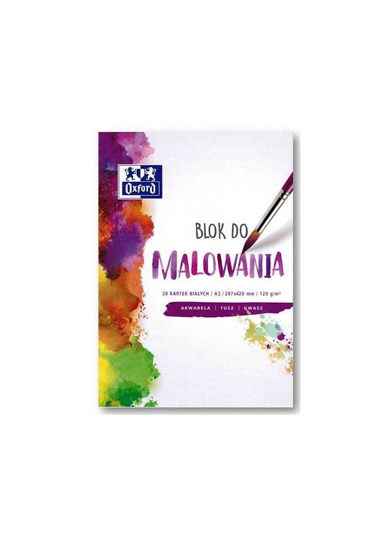 BLOK DO MALOWANIA OXFORD A3 20K 120G BIAŁY, Bloki, Artykuły szkolne