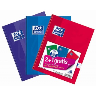 BRULION A5 96K KRATKA, TWARDA OPRAWA OXFORD, 2+1 GRATIS, Zeszyty, Artykuły szkolne