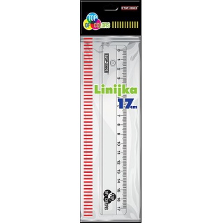 LINIJKA PRZEZROCZYSTA 17CM, Linijki, ekierki, kątomierze, Artykuły do pisania i korygowania