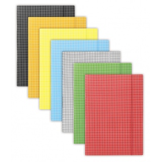 Teczka z gumką DONAU, karton, A4, 400gsm, 3-skrz., niebieska w kratę, Teczki płaskie, Archiwizacja dokumentów