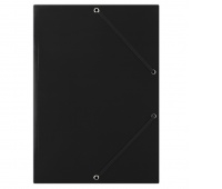 Elasticated File DONAU, cardboard, A4, 400gsm, 3 flaps, black