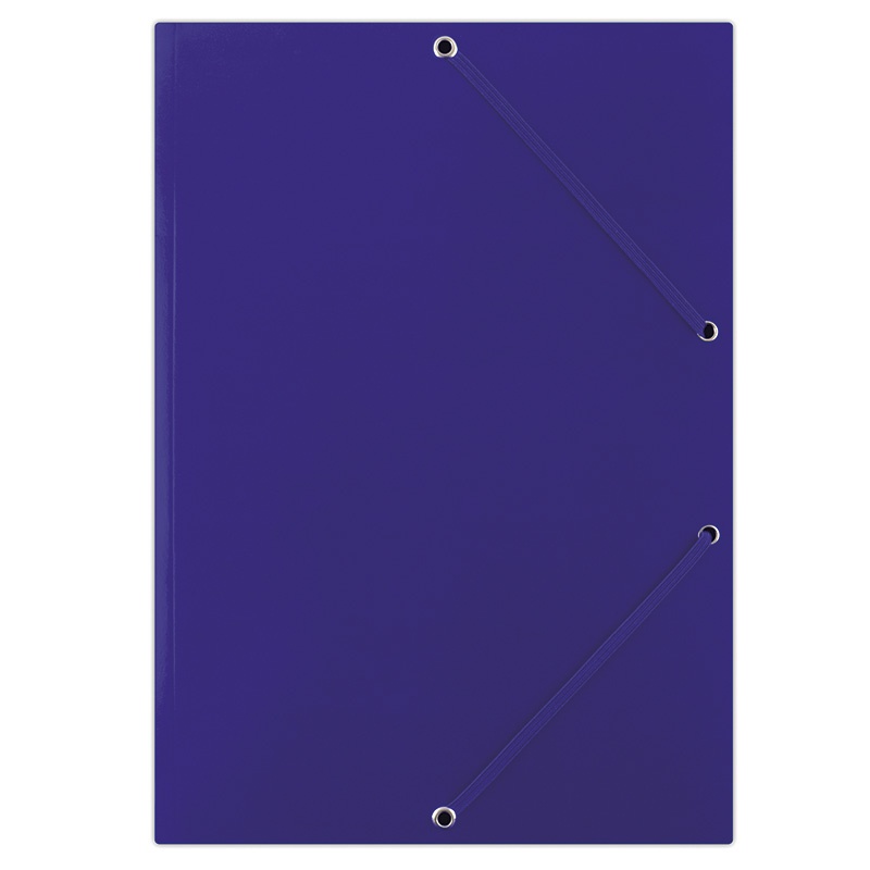 Elasticated File cardboard A4 400gsm 3 flaps blue
