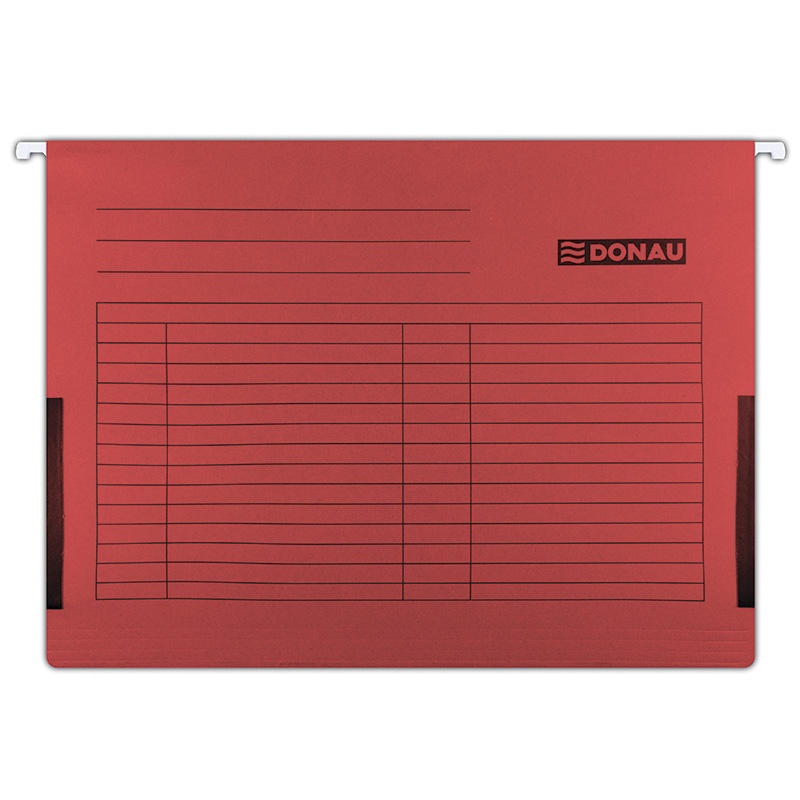 Suspension File DONAU with side limiters, A4, 230gsm, red