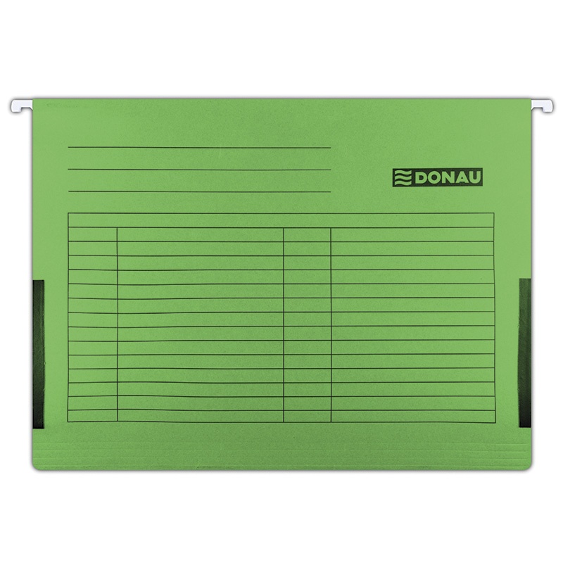 Suspension File DONAU with side limiters, A4, 230gsm, green