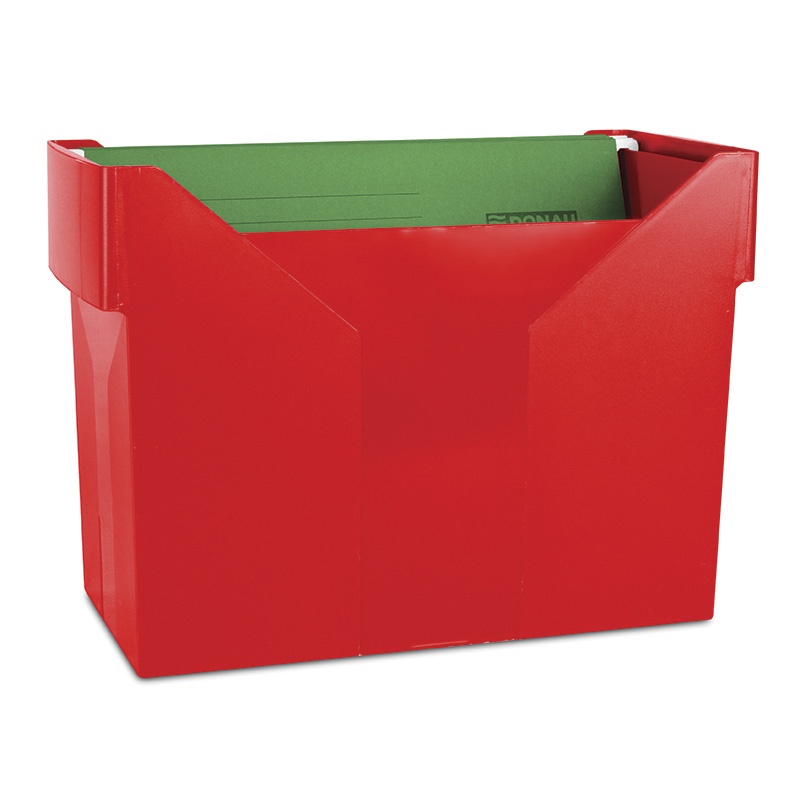 Minil Archive File Box DONAU, plastic, red, 5 files FREE