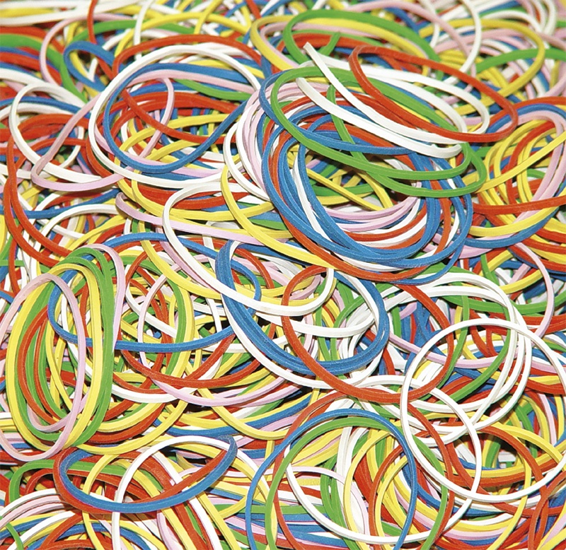 Rubber Bands DONAU, 500g, assorted colours
