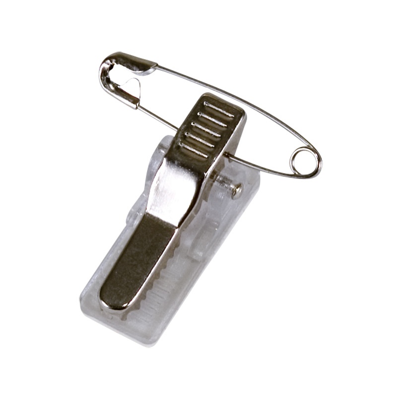 Name Badge Clip Holder with safety pin 12x30x16mm