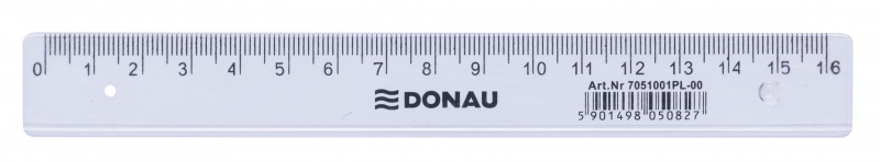 Ruler DONAU 16cm, clear