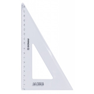 Ekierka DONAU, duża, 19cm, 60°, transparentna, Linijki, ekierki, kątomierze, Artykuły do pisania i korygowania