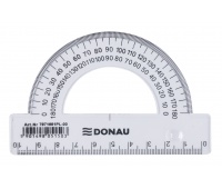 Kątomierz DONAU, 10cm, 180°, transparentny, Linijki, ekierki, kątomierze, Artykuły do pisania i korygowania