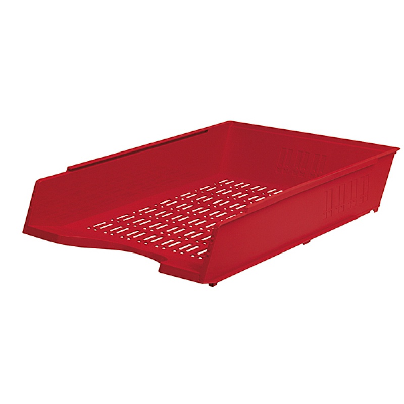 Desktop Letter Tray DONAU, polystyrene, A4, mesh, red