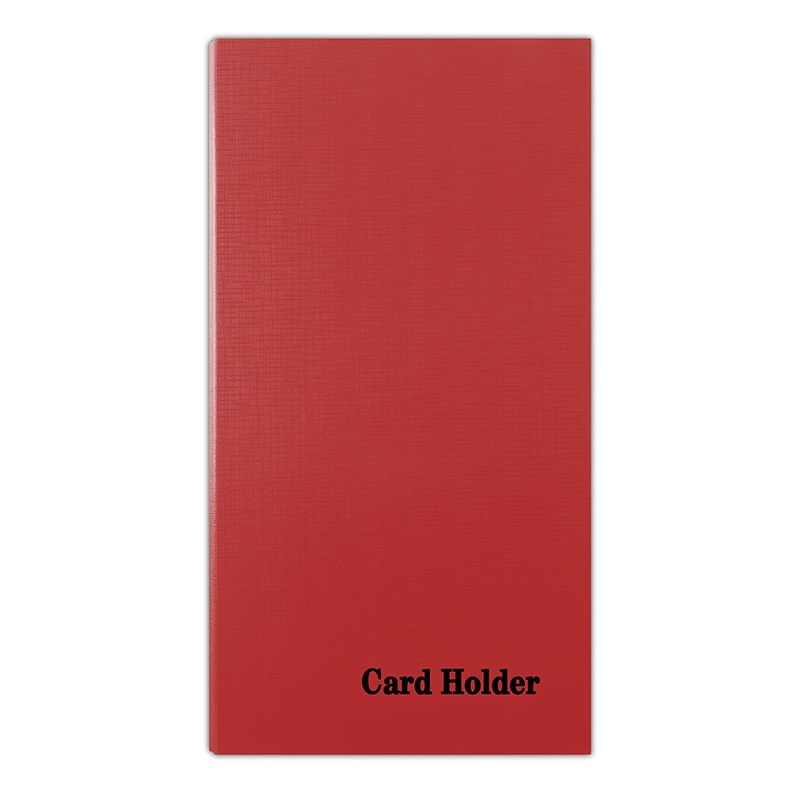 Business Card Ring Holder for 500 cards with index tabs red