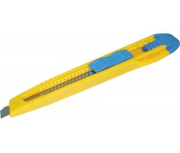 Nóż biurowy DONAU 9mm, plastikowy, z blokadą, niebiesko-żółty, Noże, Koperty i akcesoria do wysyłek