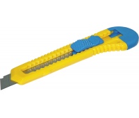 Office Cutter Knife DONAU, 18mm, plastic, with brakes, blue-yellow