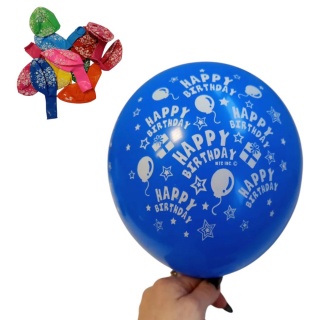 BALONY HAPPY BIRTHDAY /12szt/ LP0801, Balony, Art. na okazje i przyjęcia