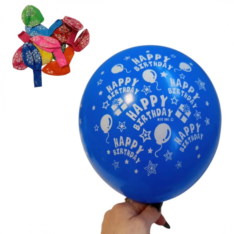 BALONY HAPPY BIRTHDAY /12szt/ LP0801, Balony, Art. na okazje i przyjęcia